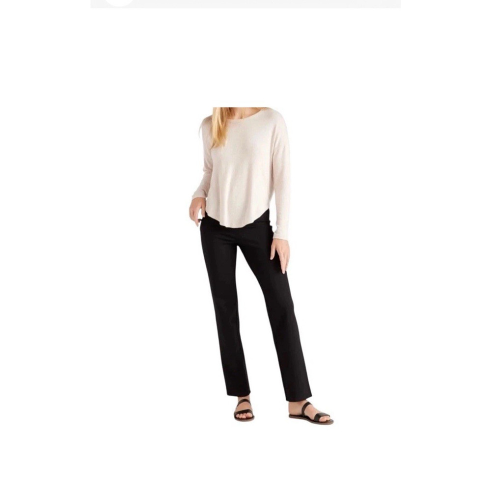 Quince Ultra Stretch Ponte Straight Leg Pants Black Size M X 27 Pull-on - Picture 1 of 11